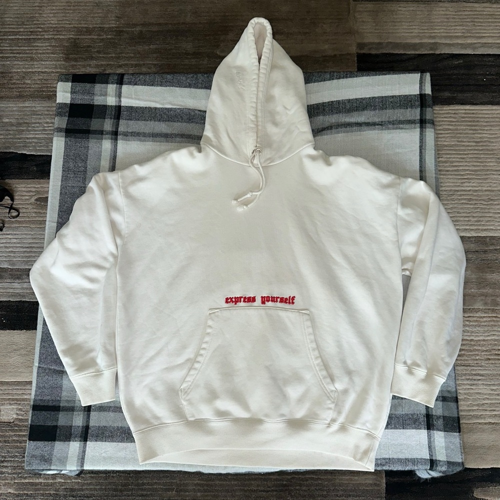 Diesel White Hoodie with Red Detail